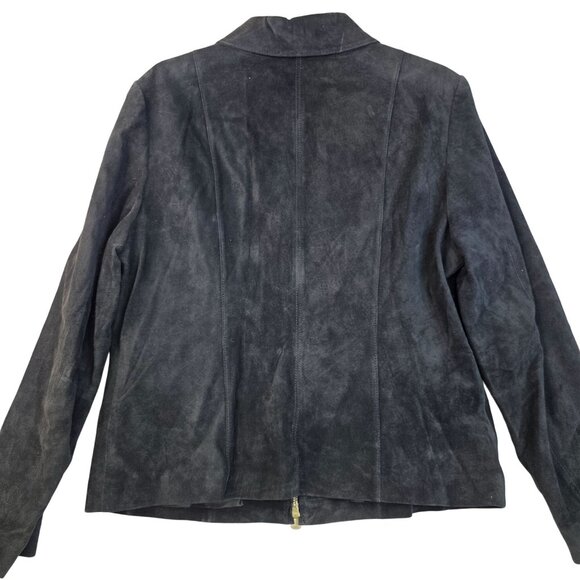 Black Suede Lined Jacket Size XL Vintage Deadstock Outerwear Catherine Stewart - Picture 5 of 14